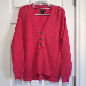 Rachel Zoe hot pink boyfriend sweater